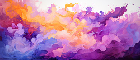 Abstract colorful watercolor background. Digital art painting. Vector illustration.の素材