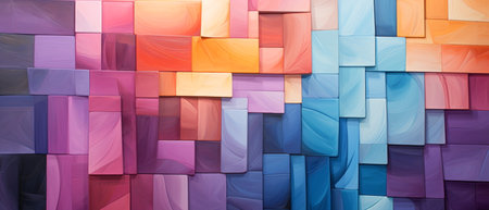 Colorful abstract geometric background. 3d rendering, 3d illustration.の素材