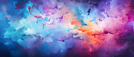 Abstract watercolor background. Colorful background with paint splashes.の素材