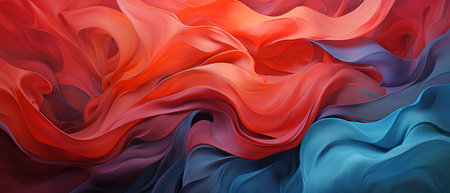 Abstract background of acrylic paint in red, blue and black colors. Computer generated graphics.の素材
