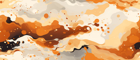 Terrazzo modern abstract template. Background with classic Italian flooring. Vector illustration. Orange and brown colors.の素材