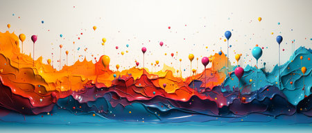 Colorful abstract background with hot air balloons. Vector illustration.の素材
