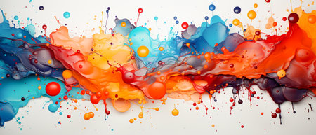 Abstract colorful paint splashes on white background. Vector illustration for your designの素材