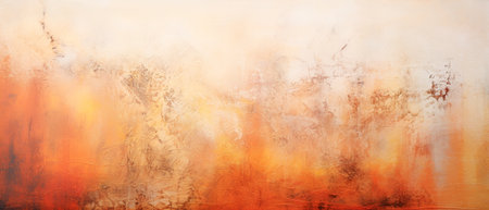 Abstract orange and red background with grunge texture and brush strokes.の素材