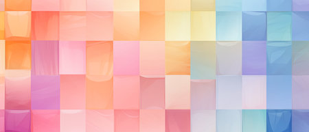 colorful abstract background with squares and lines in pastel colors.の素材