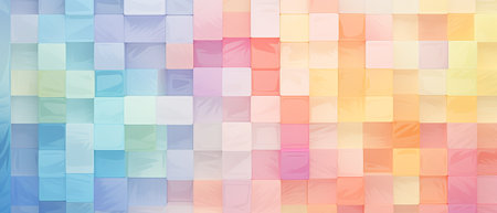 Abstract background with multicolored squares. 3d render illustration.の素材