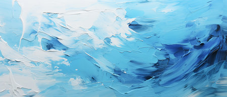 Abstract acrylic paint background in blue and white colors, digitally created.の素材