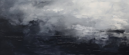 abstract black and white acrylic painting on canvas texture with brush strokesの素材