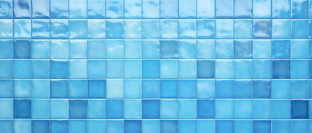 Blue ceramic tile wall texture. Abstract background and texture for design.の素材