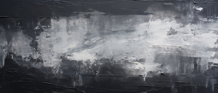 Grunge black background with paint brush strokes. Horizontal bannersの素材