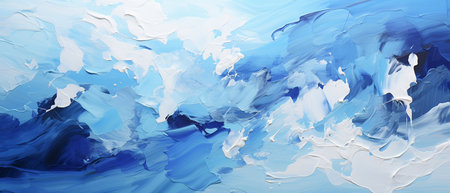Abstract blue watercolor background. Digital art painting. 3d renderingの素材