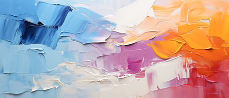 Abstract oil paint background. Colorful brushstrokes of paint.の素材