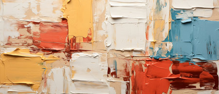 Painting close up of colorful abstract art brushstrokes as backgroundの素材