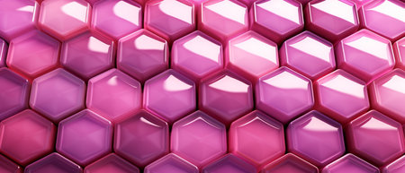 Pink hexagon background. 3d rendering, 3d illustration.の素材
