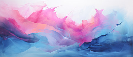 Abstract background of acrylic paint in blue, pink and purple colors.の素材