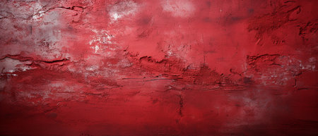 Red grunge background. Texture of old rustic wall with plasterの素材