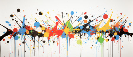 Colorful splashes of paint on white background. Vector illustration.の素材