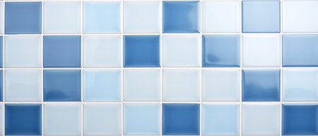 Blue ceramic tile wall. Abstract background. 3D rendering illustration.の素材