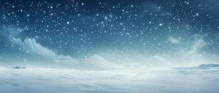 Winter background with snow and falling snowflakes, 3d renderの素材
