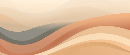 abstract background with smooth wavy lines in beige and brown colorsの素材
