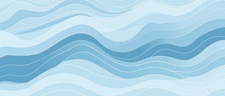 Abstract background with blue waves. Vector illustration. Can be used for wallpaper, web page background, web banners.の素材