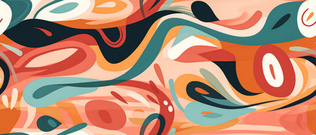 Abstract background. Colorful doodle patterns. Vector illustration.の素材