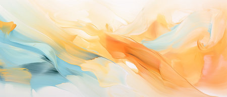 abstract watercolor background with orange, blue and yellow colors.の素材