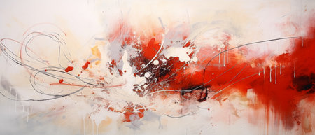 Digital composite of Colorful grunge background with red and orange splashesの素材