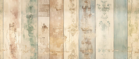 Old wood texture background, wood planks. Grungy wood wall patternの素材