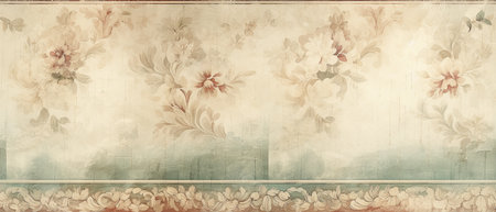 vintage wallpaper with floral ornament - vintage background for your design.の素材