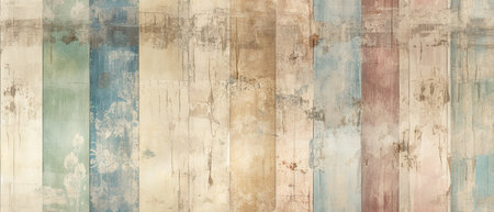 Vintage stained wooden wall background. Grunge wood texture.の素材