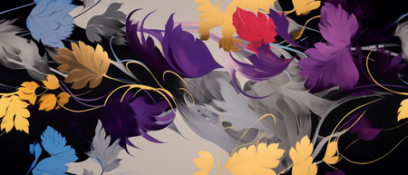Abstract background with colorful autumn leaves. Vector illustration for your design.の素材