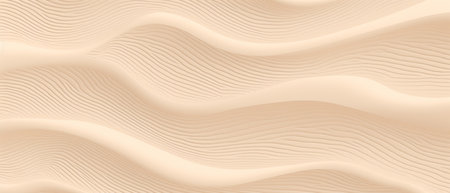 3d rendering. Abstract beige background with wavy pattern. Digital illustration.の素材