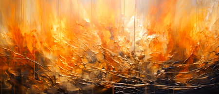 abstract fire background, close-up of fire on the wallの素材