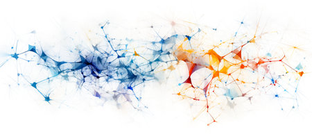 Abstract molecules and communication. Science background for your design. Vector illustrationの素材