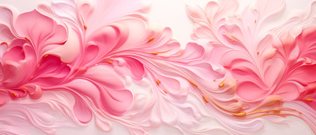 Abstract background with pink and white paint. 3d rendering, 3d illustration.の素材