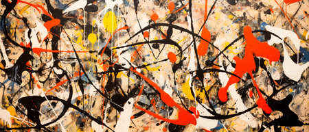Colorful abstract graffiti painted on a wall. Urban Contemporary Culture.の素材