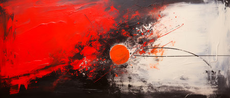 abstract oil painting on canvas with red and black colors, creative backgroundの素材