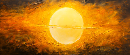 The sun in the sky on a grunge background. 3d renderingの素材