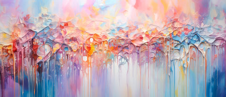 Abstract background of blue and pink paint splashes. 3d renderingの素材