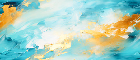 art photography of abstract marbleized effect background. Blue, yellow and white creative colors. Beautiful paint.の素材