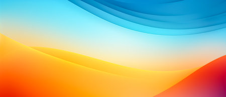 abstract background with smooth lines in orange, blue and yellow colorsの素材