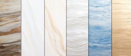 Marble texture background. Set of four different colors. 3d illustrationsの素材