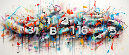 Abstract colorful music background with musical notes. Music concept. 3D renderingの素材