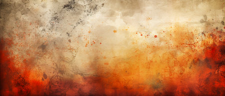 Orange and red grunge background with space for text or image.の素材