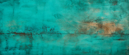 Old turquoise painted wall texture. Abstract background for design.の素材