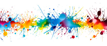 Colorful paint splashes on white background. Vector illustration for your designの素材