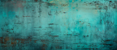 Texture of old blue grunge wall with peeling paint, abstract backgroundの素材