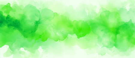Abstract green watercolor background. Digital art painting. Vector illustration.の素材