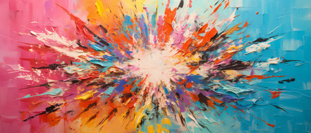 abstract background with a lot of strokes and splashes of paintの素材